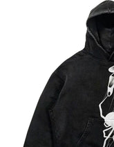 Unisex Gothic Spider Hoodie – Black Pullover with Hand & Spider Print
